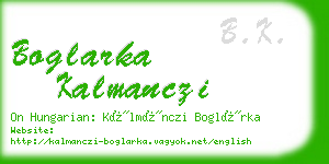 boglarka kalmanczi business card